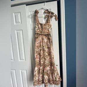 Zimmermann designer floral dress with tie straps size 0P